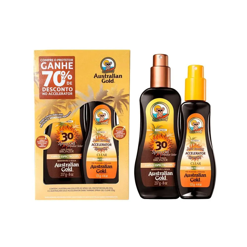 Kit Fps30 237g + Acelerador Clear 125g Australian Gold