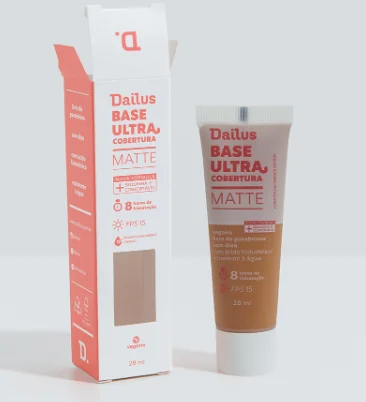 Base Liquida Ultra Cobertura D8 Medio Dailus 28ml