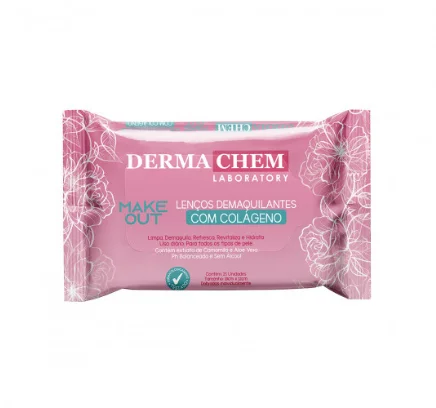 Lenços Demaquilantes Com Colageno Dermachem 25un