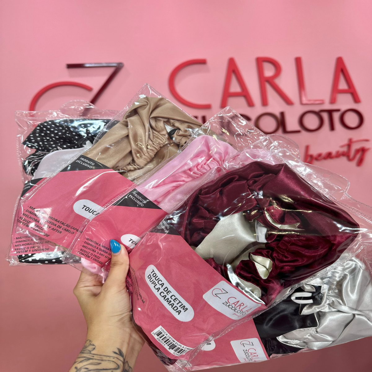 Touca De Cetim Dupla Carla Zucoloto Beauty