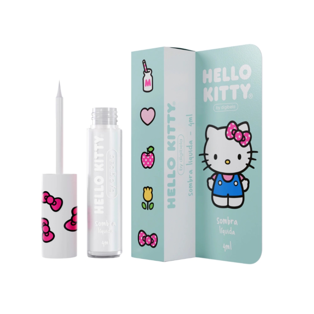 Sombra Liquida Branco Hello Kitty By Digibela 4ml