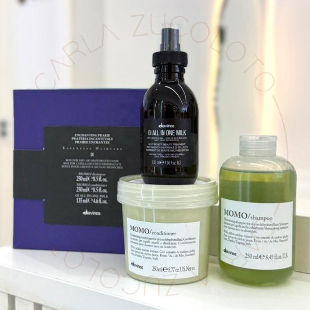 Kit 2025 Shampoo 250ml+condicionador 250ml+oi Milk 135ml Momo Davines