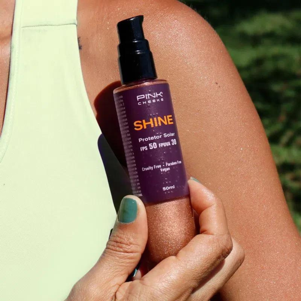 Shine Filtro Solar Com Iluminador Pinkcheeks 50ml.2