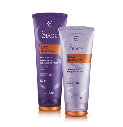 Kit Shampoo 250ml+ Condicionador 125ml Liso Intenso Siage Eudora