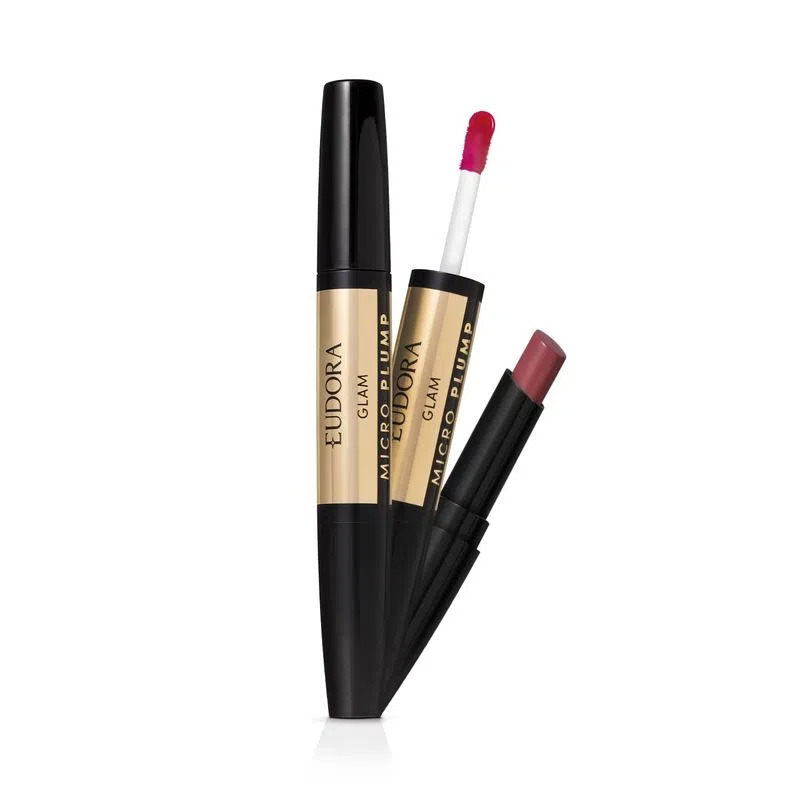 Batom Duo Micro Plump Malva Essencial Eudora Glam 1,8g