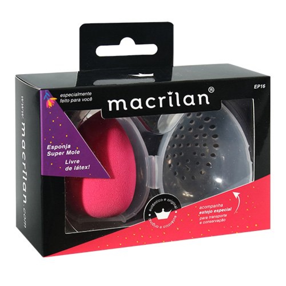 Esponja Para Maquiagem Com Estojo Macrilan Un