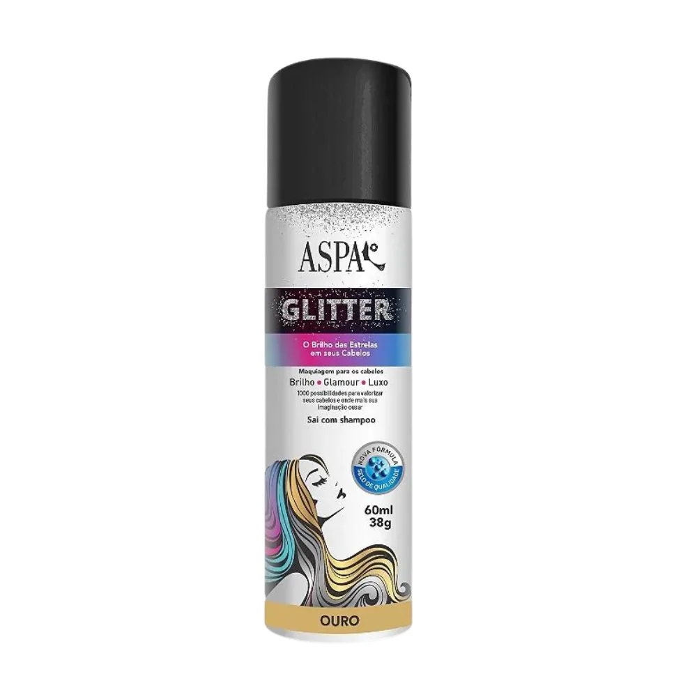 Glitter Capilar Spray Ouro Aspa 60ml
