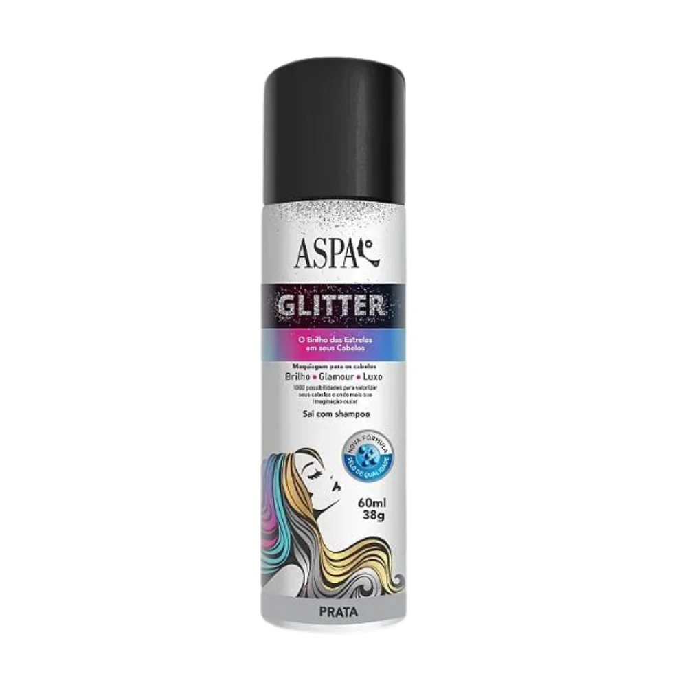 Glitter Capilar Spray Prata Aspa 60ml