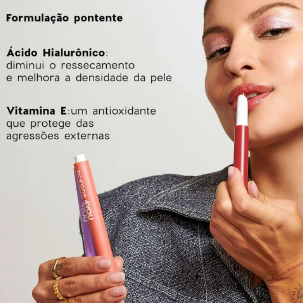 Lip Balm Pen Hidratante Labial Berry Oceane 4you 1,8g.2