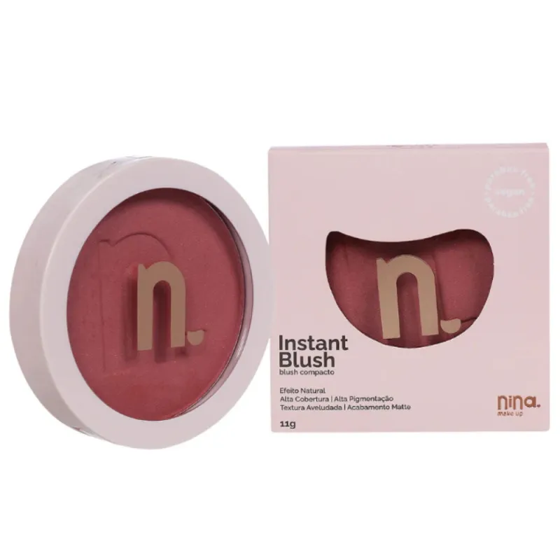 Blush Instant Rosa Quente Nina Makeup 11g.2