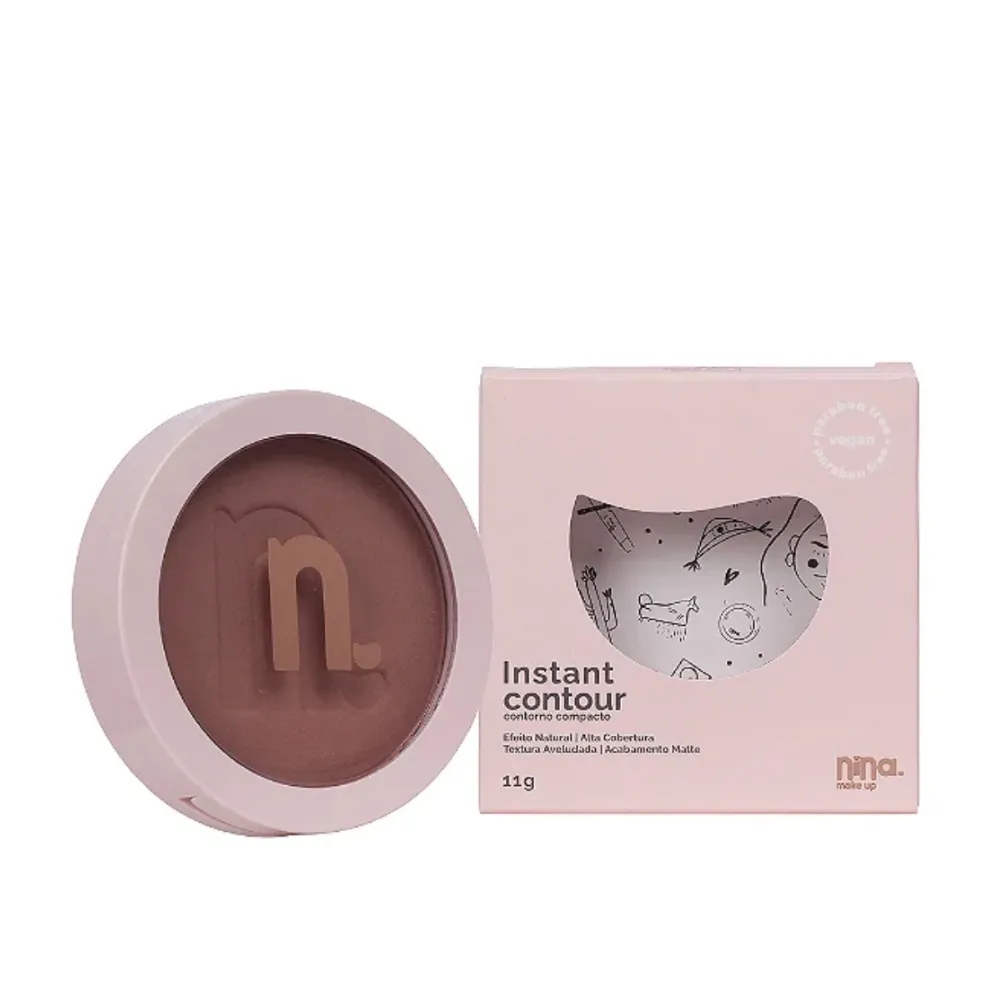Contorno Compacto Instant Matte Honey Nina Make Up 11g