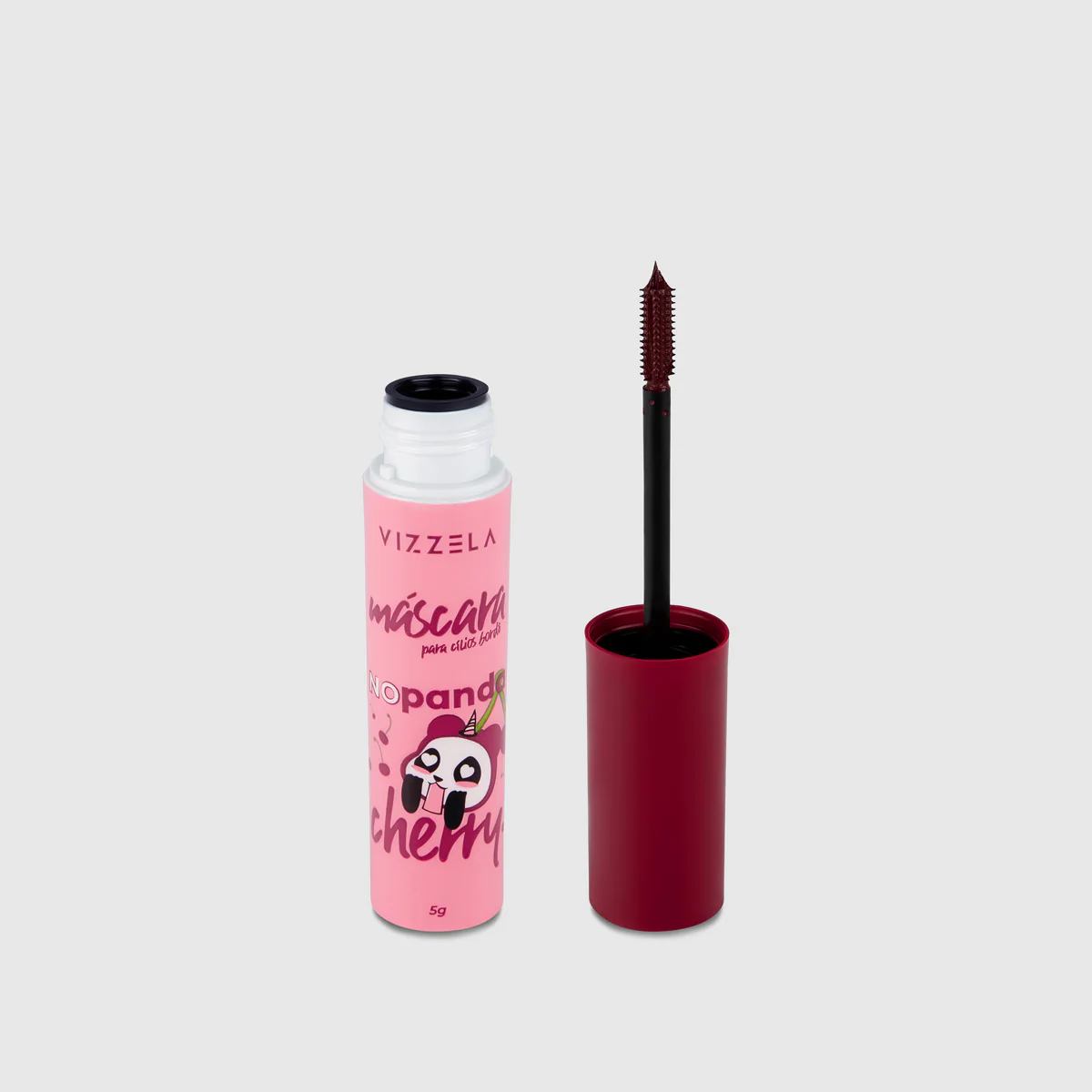 Máscara Para Cílios No Panda Cherry Bordô Vizzela 5g