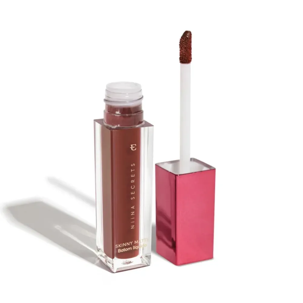 Batom Liquido Skinny Matte Nina Secrets Castanho Begonia Eudora 5ml