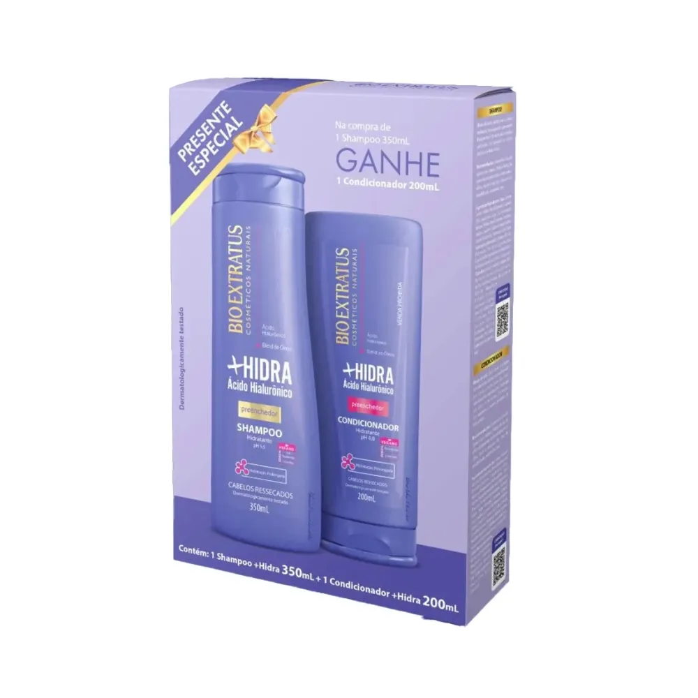 Kit Shampoo 350m + Condicionador 200ml +hidra Bio Extratus
