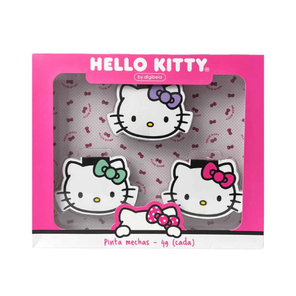 Kit Pinta Mechas Lilas, Azul, Rosa Hello Kitty By Digibela 4g