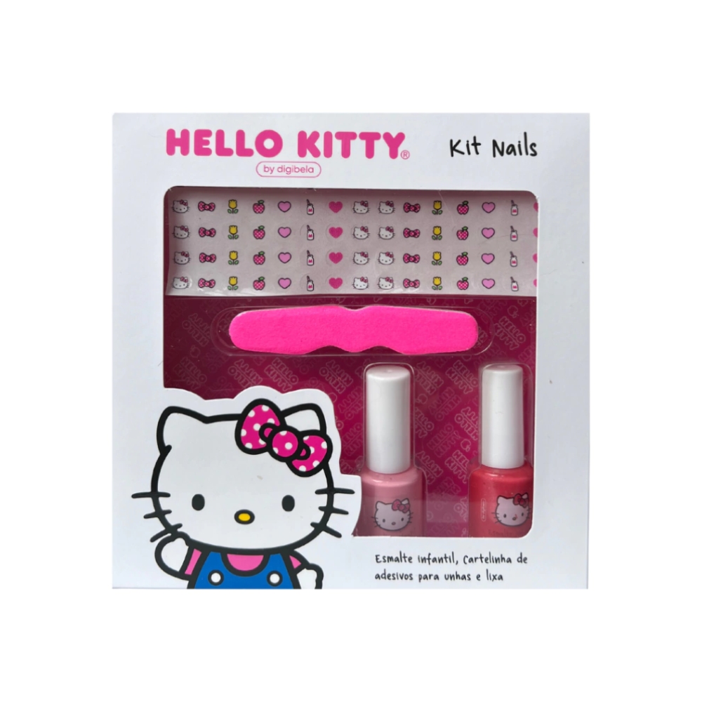 Kit Nails Algodão Doce, Tortinha E Maçã Hello Kitty By Digibela 6,5ml